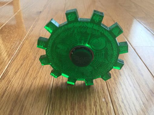 Custom Made Legend Of Zelda Gate Of Time Green Translucent Acrylic Laser Cut Fidget Spinner For Kids Or Adults