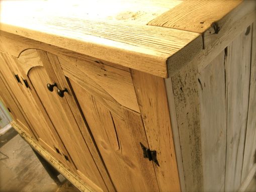 Custom Made Rustic Tv Lift Cabinet Bleached Barn Wood