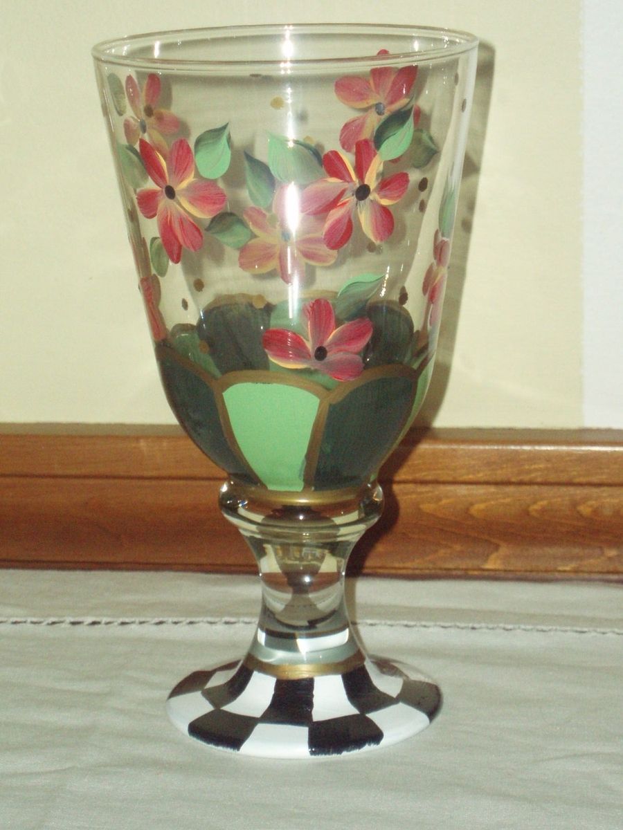 Hand Crafted Hand Painted Stemware And Pitcher by Michele Sprague Design