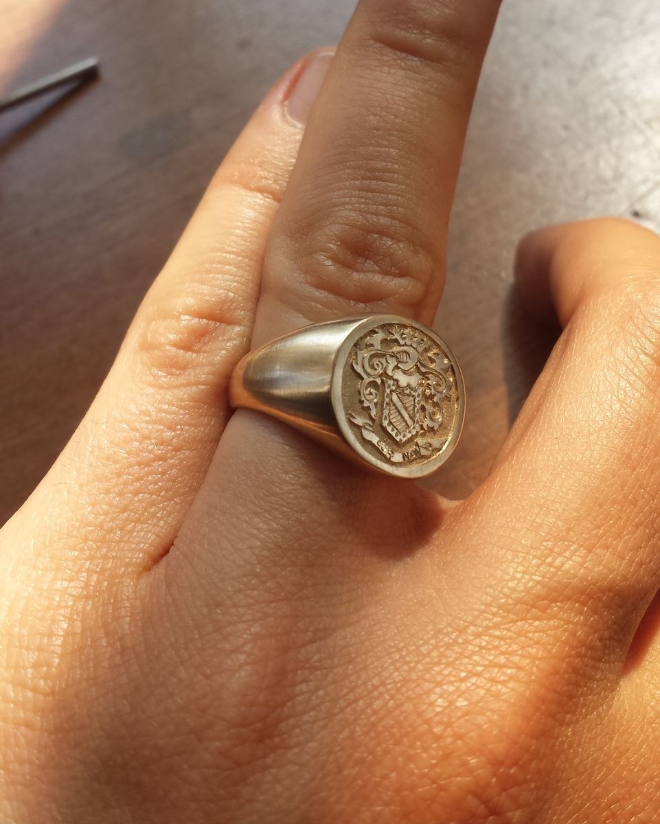 Hand Made Family Crest Ring by prunier vecchio creations | CustomMade.com