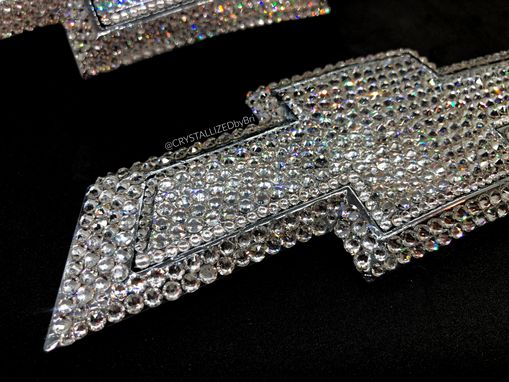 Custom Made Chevy Chevrolet Bow Tie Crystallized Car Emblem Bling Genuine European Crystals Bedazzled