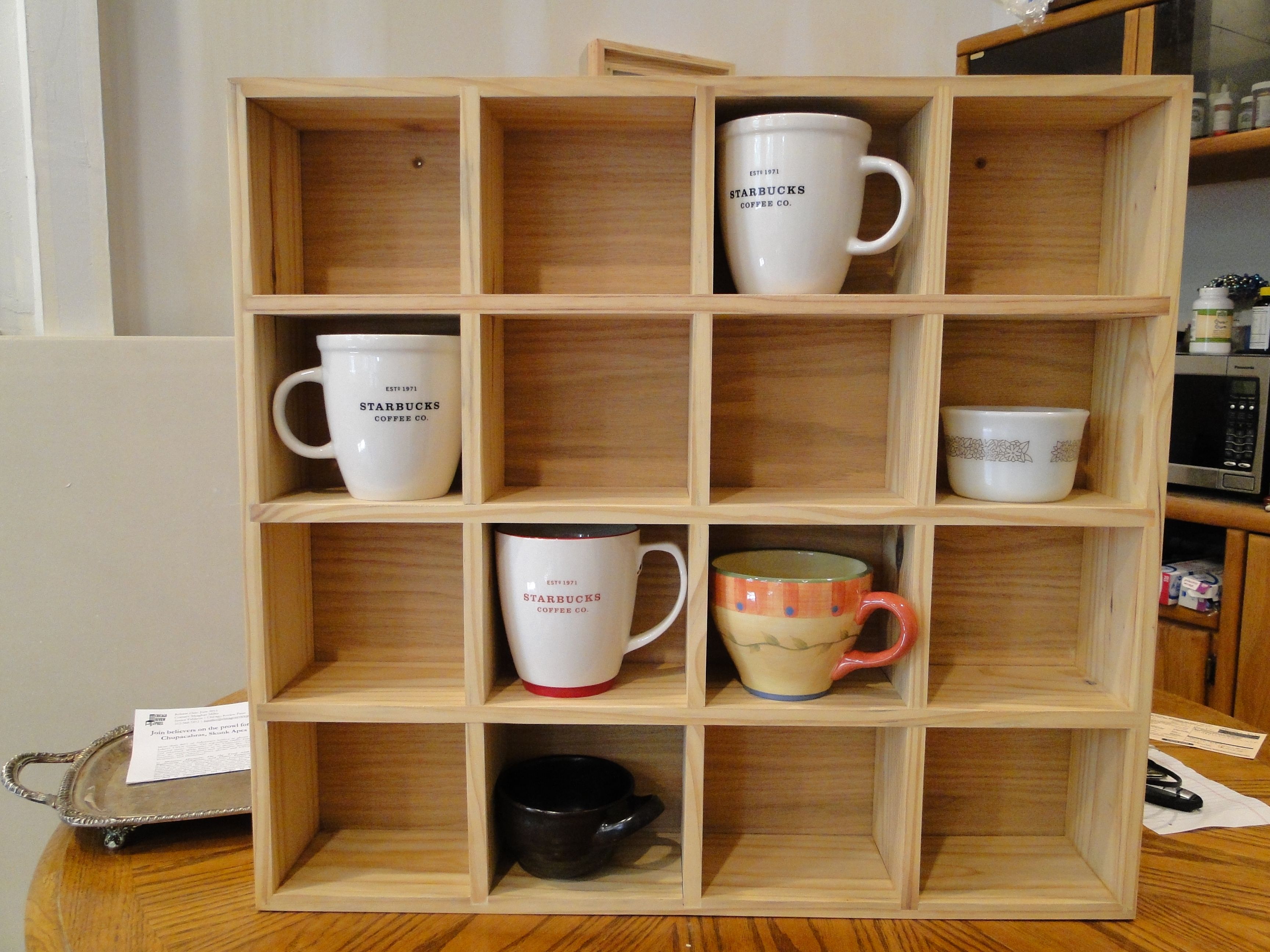 Custom Made Display Case, Coffee Cups, Shot Glasses, Memento's by