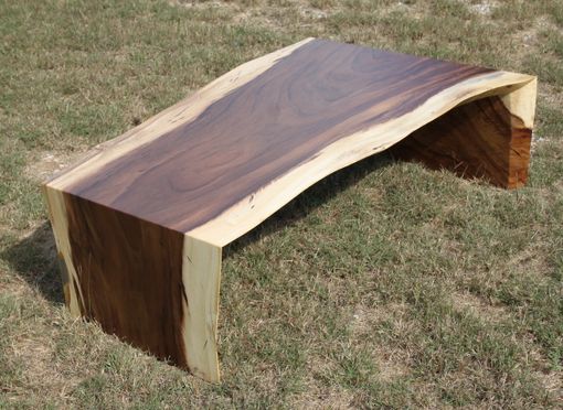 Custom Made Live Edge Slab Coffee Table Or Bench
