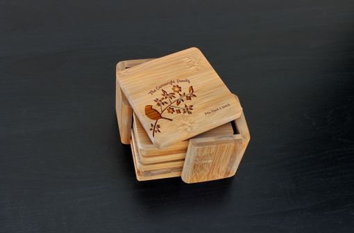 Custom Made Custom Bamboo Coasters, Custom Engraved Coasters --Cst-Bam-Cartwright