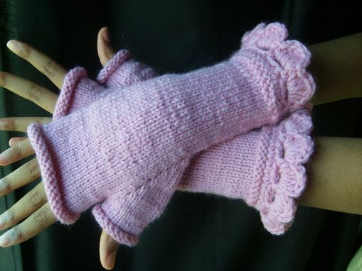 Custom Made Extraordinary Fingerless Gloves/Pretty In Pink - Breast Cancer Awareness