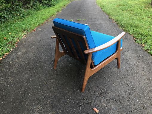 Custom Made Mid Century Style Walnut Accent Chair