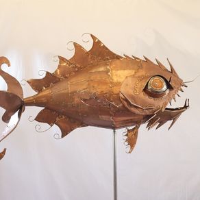 Hand Made Spike - Large Scale Outdoor Fish Sculpture In Copper by ...