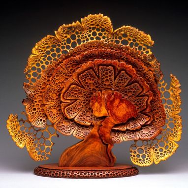 Custom Made Free-Standing Wood Sculpture "Blooming"