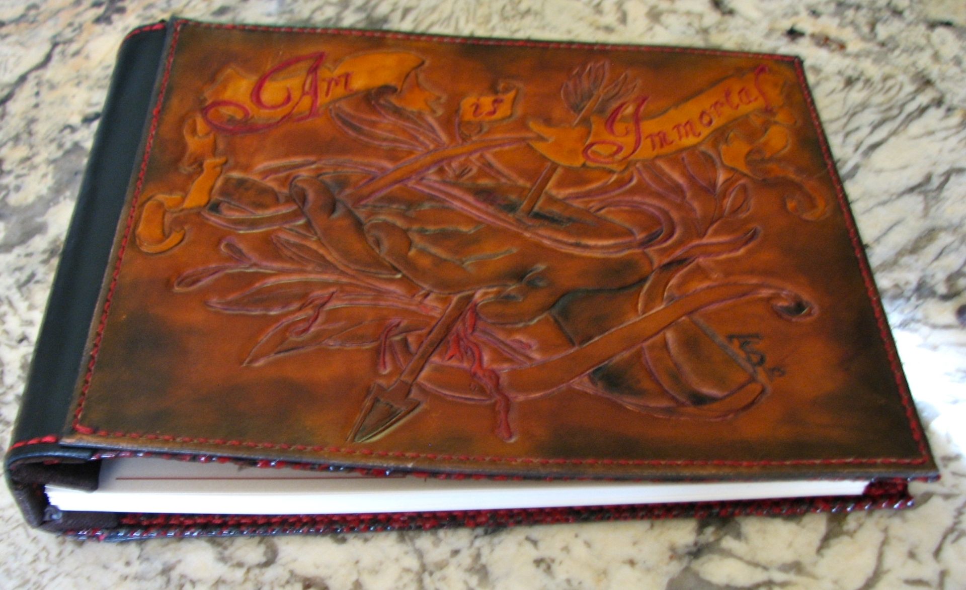 Hand Made Custom Leather Tattoo Artists Portfolio Album by Snakebite