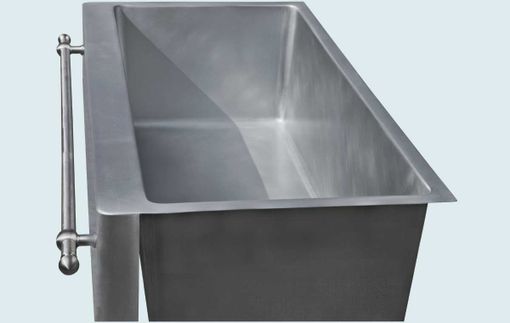 Custom Made Zinc Sink With Stainless Towel Bar