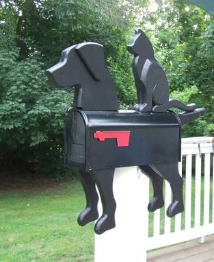 Custom Made Black Dog & Cat Mailbox
