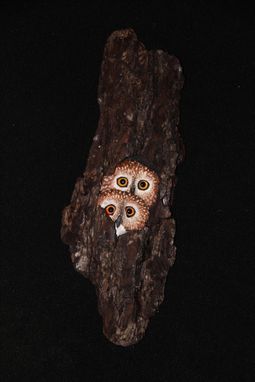 Custom Made Wood Carving Owl Wall Art