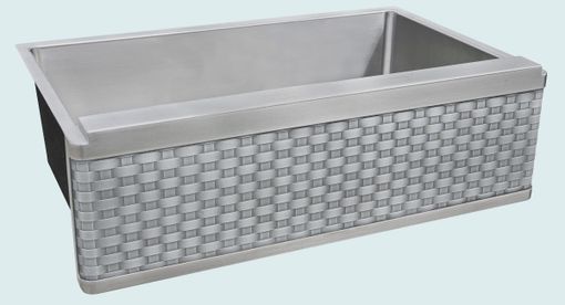 Custom Made Stainless Sink With Woven Zinc Apron