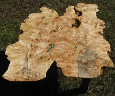 Custom Made Extremely Burled Maple Coffee Table