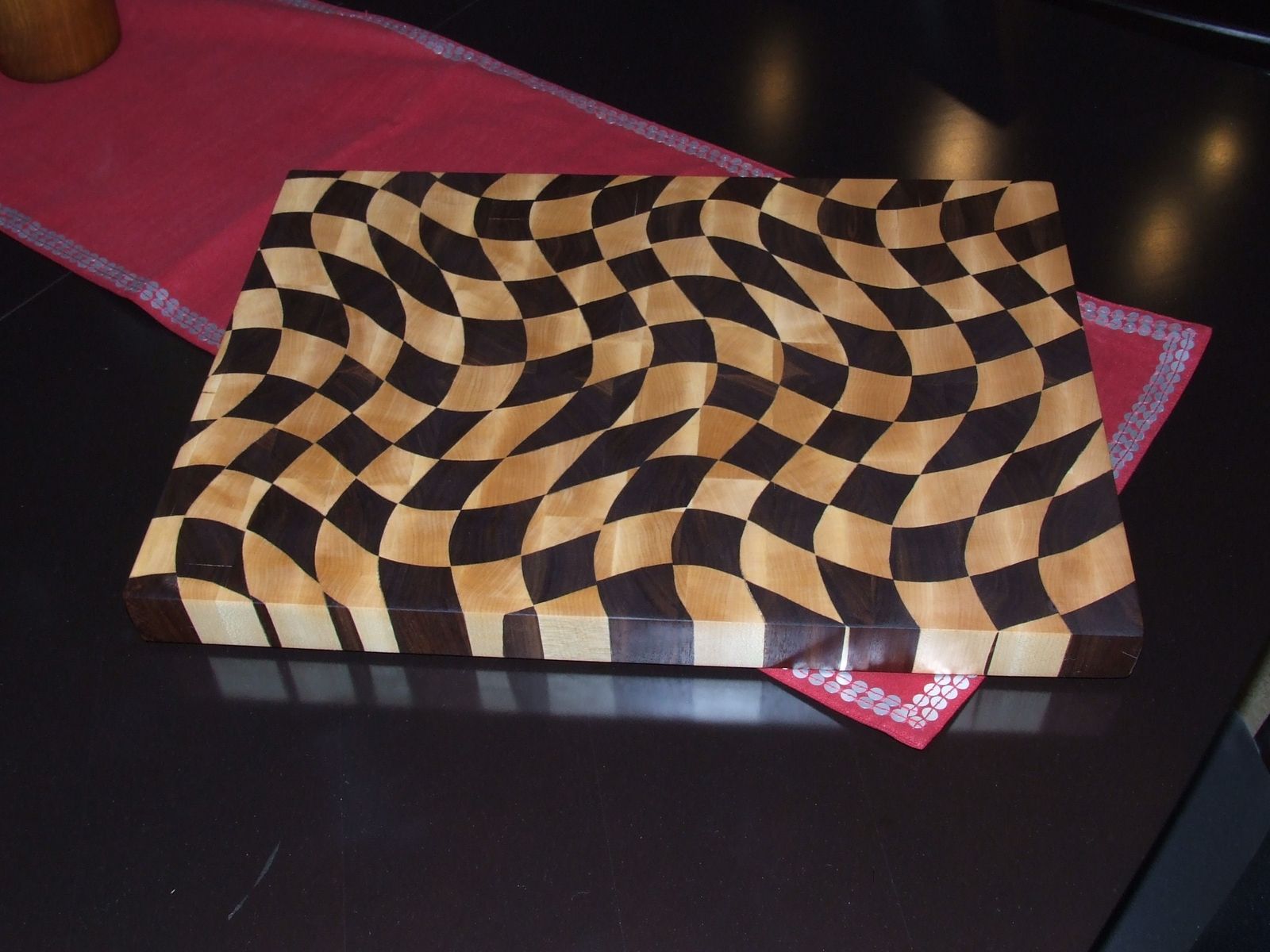 Dark Checkered Cutting Board