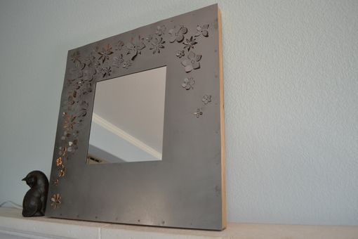 Custom Made Silver Flowers Mirror