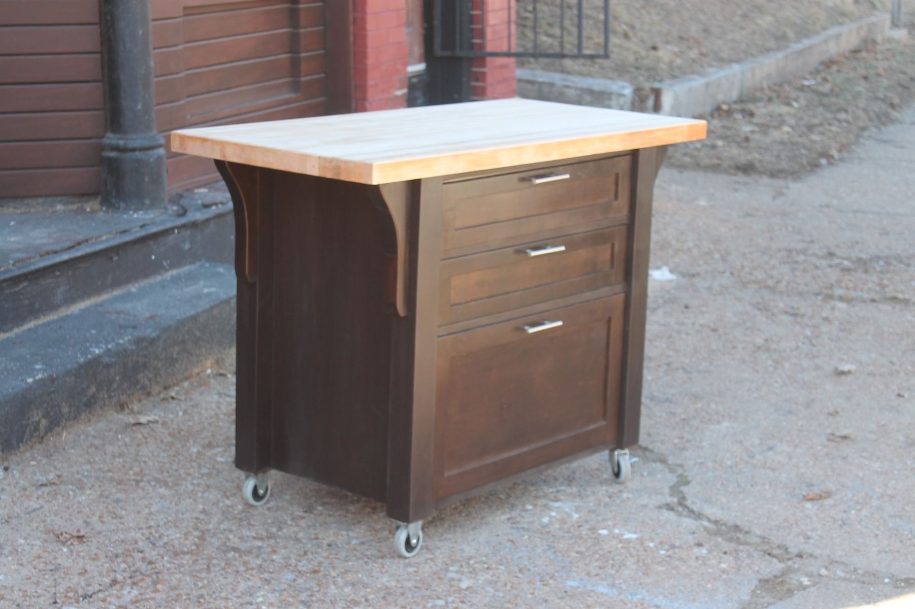 Hand Made Maple And Butcher Block Island by Crafty Naturals