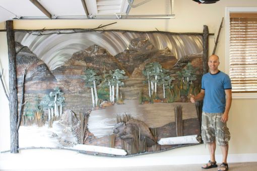Custom Made High Uinta With Beaver Pond, Fabricated Metal Sculpture