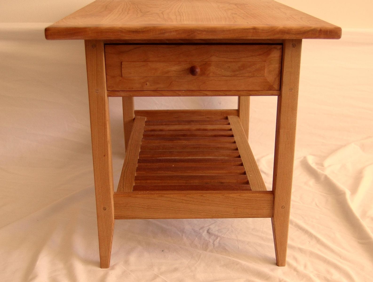 Buy Handmade Cherry Shaker Style Coffee Table With Drawer And Shelf