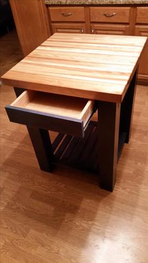 Custom Made Knotty Alder Island With Butcher Block Top