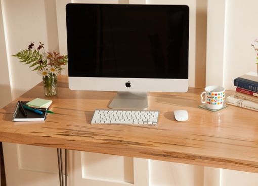 Buy a Handmade Mid Century Modern Desk Featuring An Ambrosia Maple ... - Mid Century Modern Desk Featuring An Ambrosia Maple Wood Top With Hairpin  Legs, Entry Way Table
