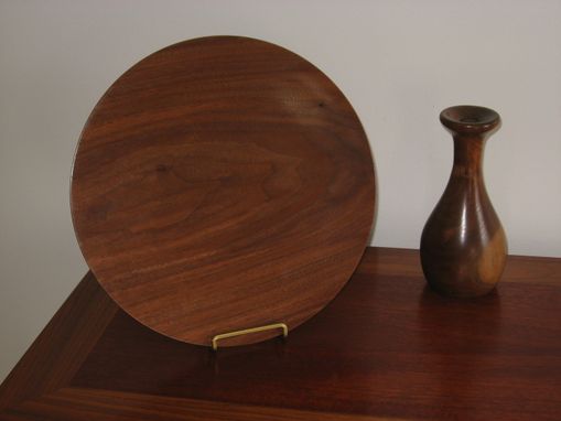 Custom Made Walnut Plate And Vase