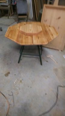 Custom Made Octagan Shaped Conversation Pit Table, Lazy Susan