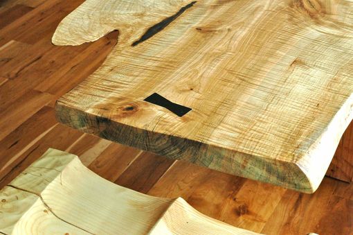 Custom Made Dining Table - Extremely Curly Maple Slab Table