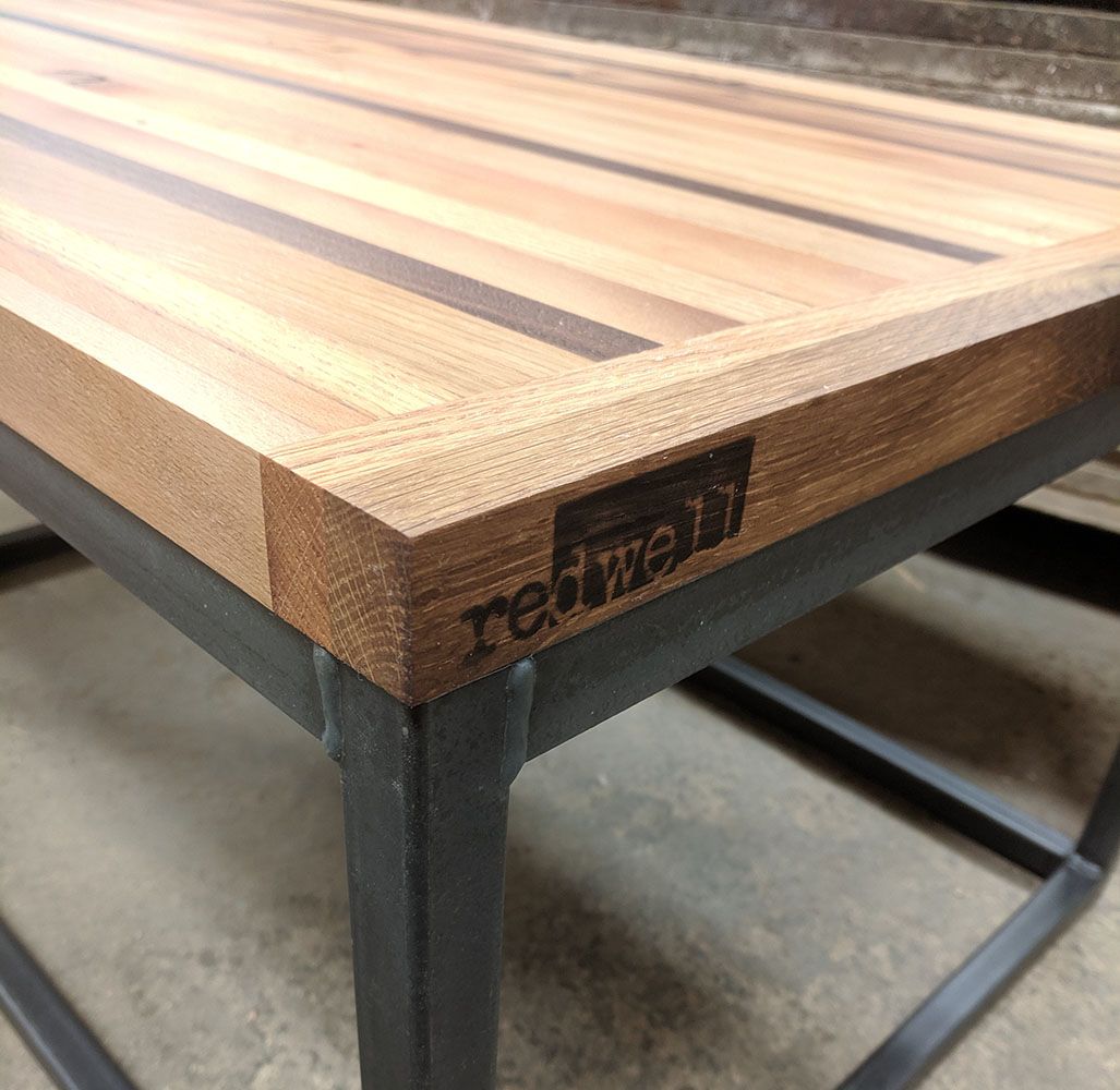 Buy Hand Crafted Reclaimed Wood Strip Coffee Table, made to order from