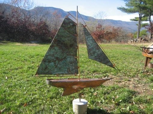 Custom Made Copper Sailboat Weathervane