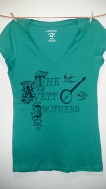 Custom Made The Avett Brothers Shirt, Small Or Large Green Screen Printed T Shirt, Ready To Ship