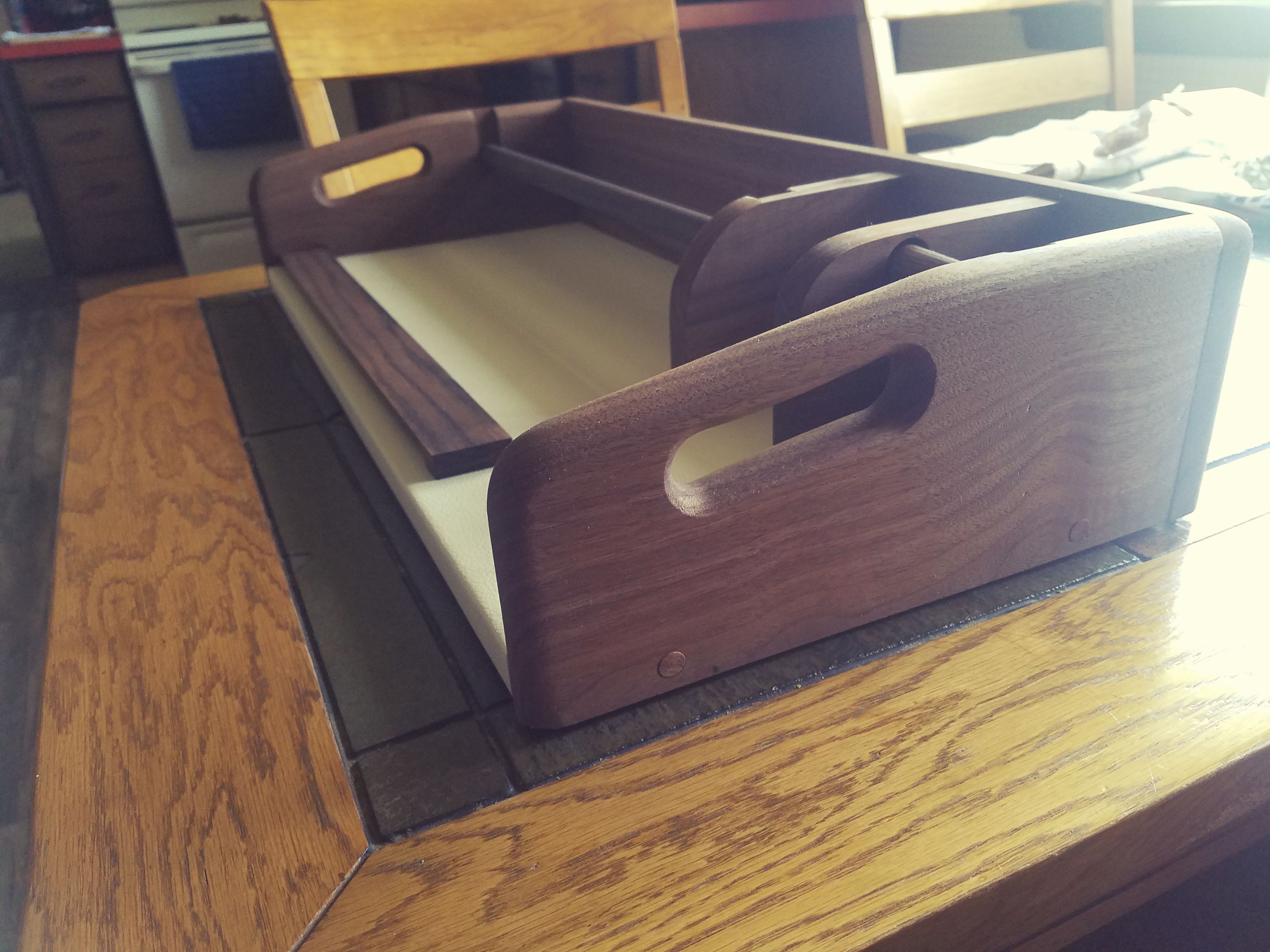 Buy Hand Made Wrapping Paper Tray, made to order from Savage Wood Shop