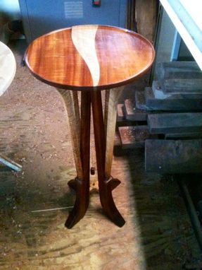 Custom Made Koa And Curly Mango Pendulum Table