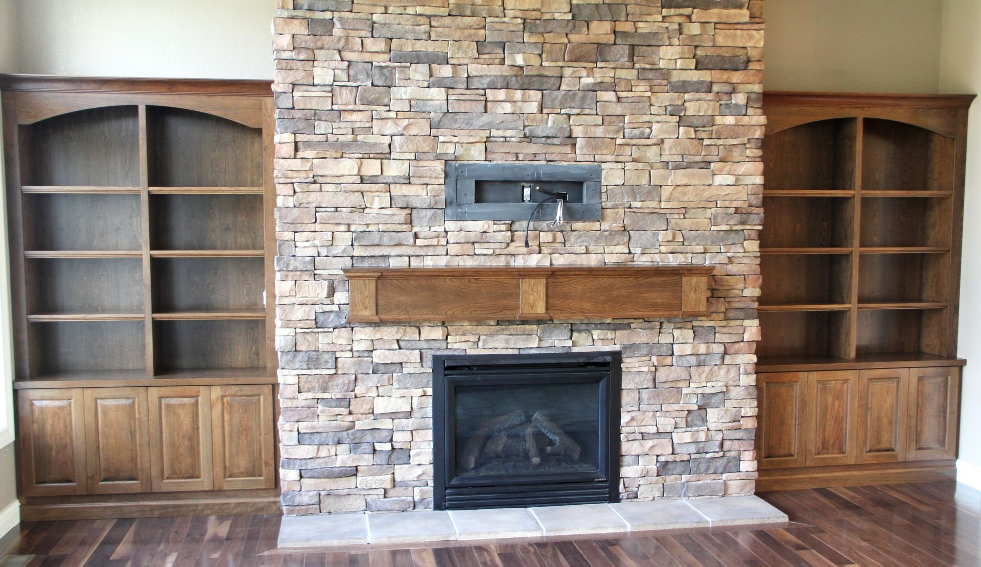 Hand Crafted Built-In Bookcases And Fireplace Mantle by Intelligent ...