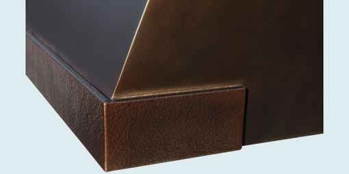 Custom Made Bronze Range Hood With Hammered Band