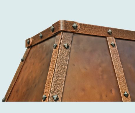 Custom Made Copper Range Hood With Rustic Hammering