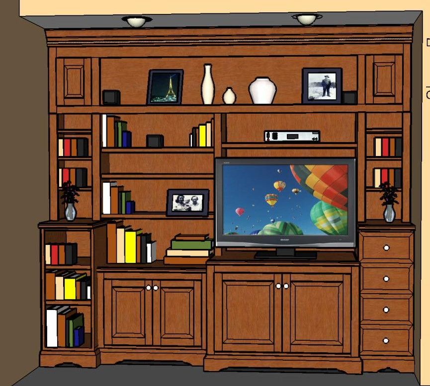 Custom Bookcases & Entertainment Center by Homecoming Woodworks