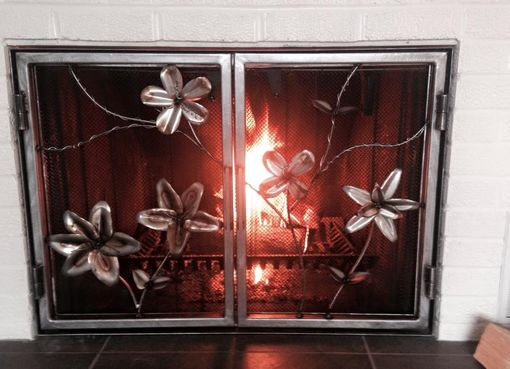 Custom Made Flower Fireplace Doors