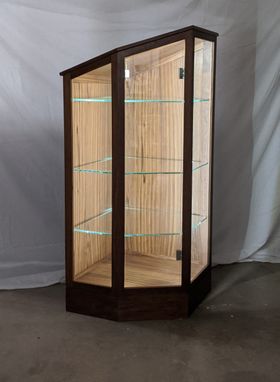 Custom Made Custom Walnut And Glass Curio Cabinet