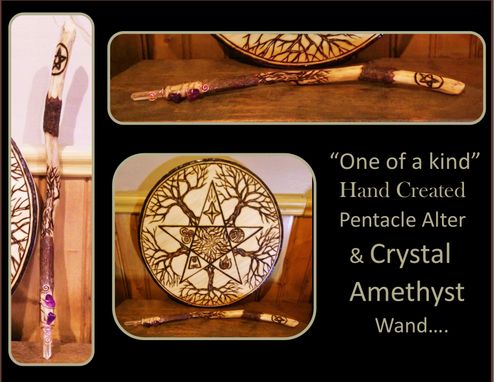 Custom Made Spiritual,Magick Wand,Crystal Wand,Alter Pentacle,Pentagram Jewelry,Wicca,Wiccan,Mother Earth