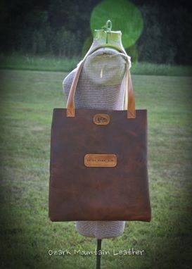 Custom Made Bison Leather Tote With Or Without Custom Name Or Initials On The Front