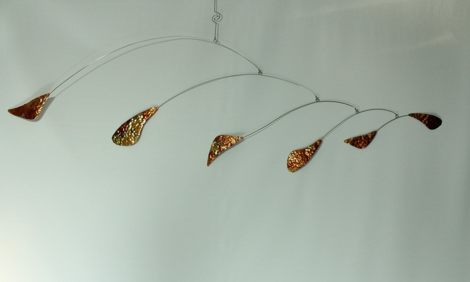 Hand Made Copper Mobile Hammered Metal Zen Style Art