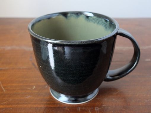 Custom Made Pond And Sencha Coffee Mug Tea Cup Wheel Thrown Stoneware Ceramic Pottery
