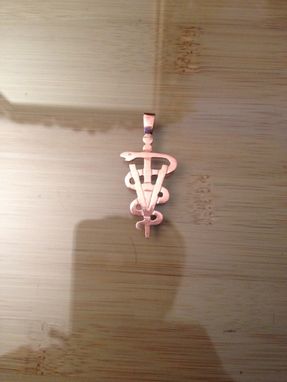 Custom Made Alec's Veterinarian Caduceus Rose Gold Pendant