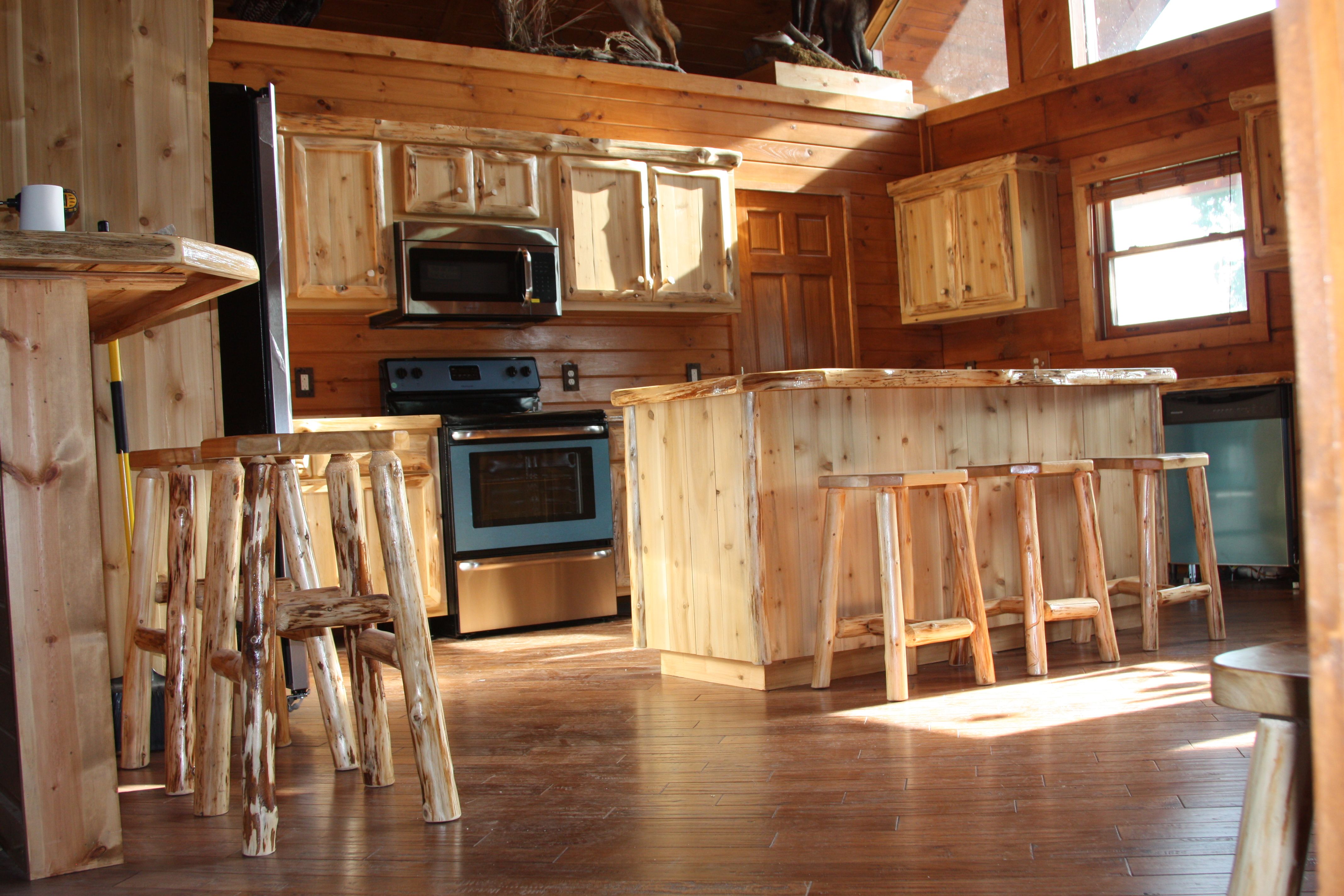 Hand Crafted Custom Rustic Cedar Kitchen Cabinets Live Edge by King of