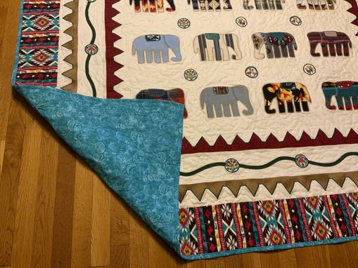 Custom Made Custom "Elephant Walk" Appliqued Quilt