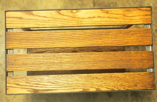 Custom Made Industrial Side Table - Oak Pallet Top
