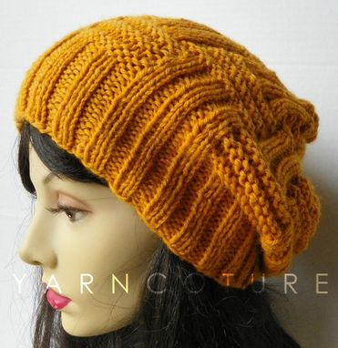 Custom Made The Basketweave Textured Hat - In Mustard / Unisex / Winter, Spring,Summer, Fall Fashion Slouch Hat