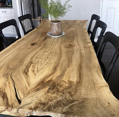 Custom Made Live Edge Maple Dining Table