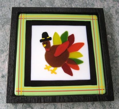 Custom Made Fused Glass Turkey Trivet